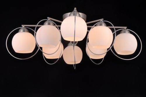 Люстра потолочная Natali Kovaltseva SPHERE II (СПХЕРЕ ИИ) SPHERE II 81051-8C SATIN NICKEL