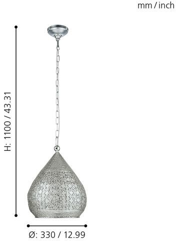 Светильник подвесной Eglo Melilla Silver (Мелилла Силвер) 49716 - фото 3