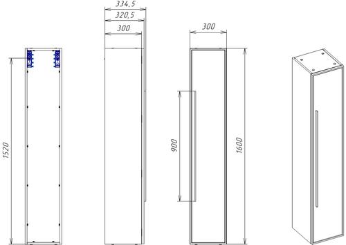 Шкаф-пенал La Fenice Elba FNC-05-ELB-B-30 30х30х160 подвесная цвет белый матовый - фото 2
