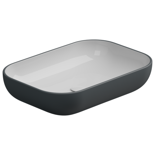 Раковина GSG Ceramic Design Easy 60см EALAVRE60BI000/028 накладная цвет белый/черный