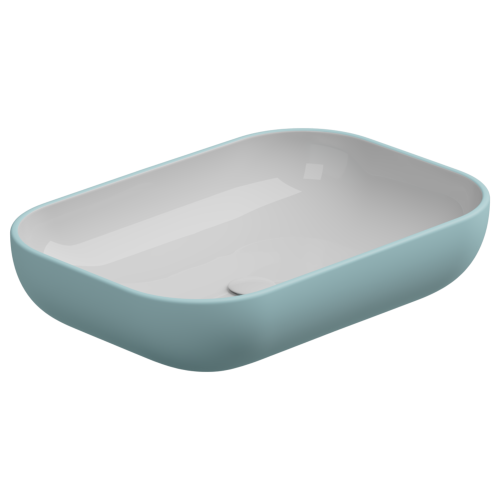 Раковина GSG Ceramic Design Easy 60см EALAVRE60BI000/037 накладная цвет белый/голубой