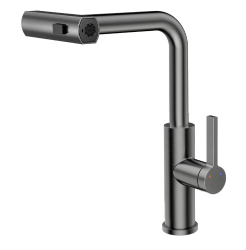 Смеситель для кухни Tinos TI3732-18Grey на раковину/столешницу графит