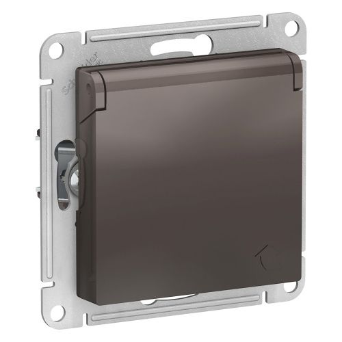 Розетка с/з, со шторками, с крышкой Systeme Electric AtlasDesign (АтласДесигн) ATN000646