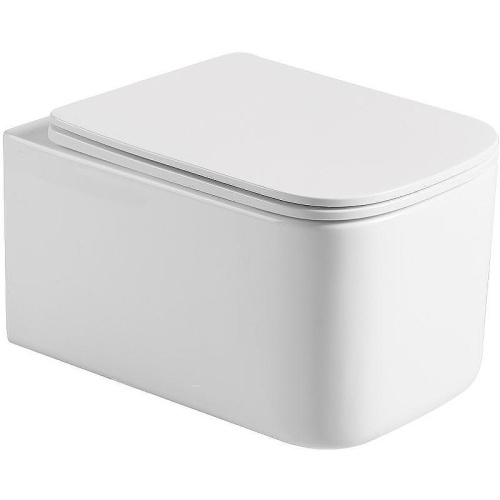 Унитаз подвесной Boheme Mane 970-SET-MW цвет белый матовый с сиденьем микролифт безободковый каскадный смыв