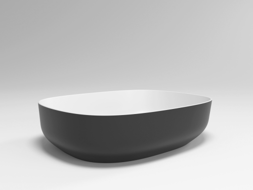 Раковина из искусственного камня Plumberia Selection Veloma VELOMA OVAL BN 48х38 накладная цвет белый/черный