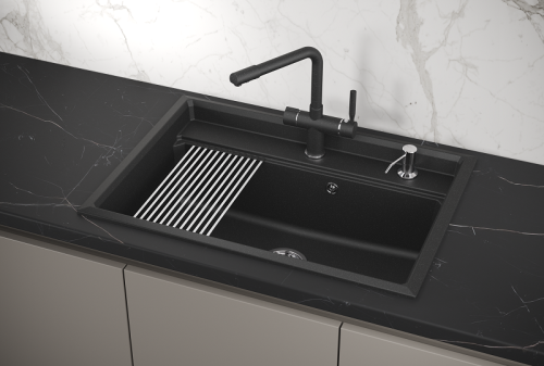 Кухонная мойка Granula Kitchen Space 7301, ЧЁРНЫЙ 73x51 цвет черный
