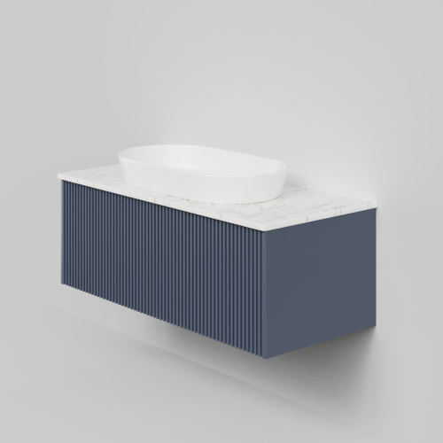 Тумба со столешницей La Fenice TERRA NFNC-01-TER-BG-100-3-GG 102х37х47 подвесная цвет синий