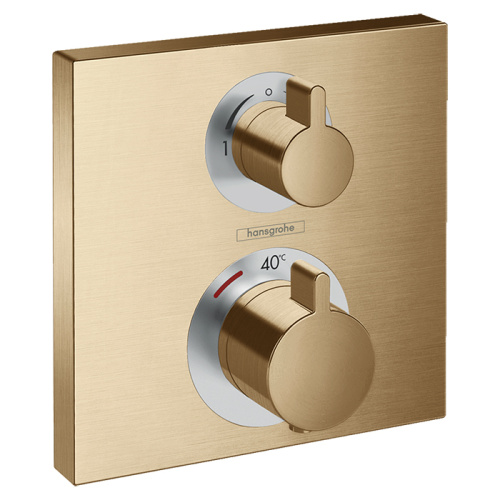 Смеситель для душа Hansgrohe Ecostat Square 15714140 встраиваемый в стену бронза с термостатом (внешняя часть)
