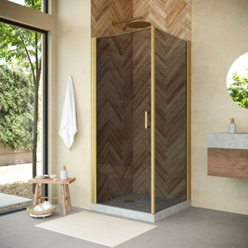 Душевой уголок Vegas-Glass EP-Fis NOVO EP-FIS NOVO h2000 90*80 03 07 L 90х80 стекло тонированное профиль золото без поддона