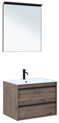 Комплект мебели: тумба с раковиной + зеркало Aquanet Lino 00271954 70х50х138,3 подвесной
