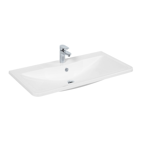 Раковина из искусственного камня BelBagno BB900/455-LV-MR-ALR 90х45 накладная цвет белый