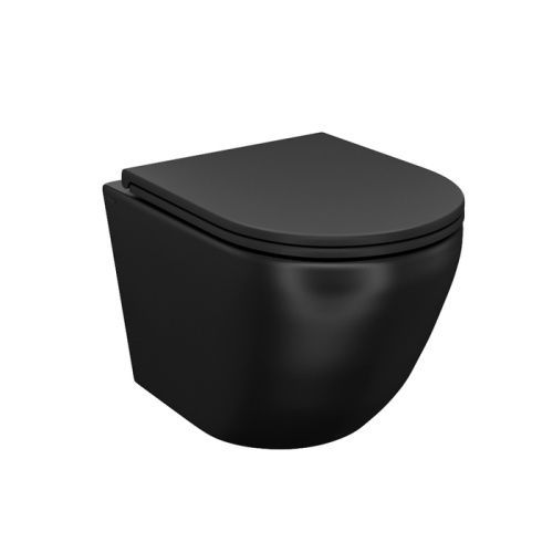 Унитаз подвесной IDDIS Blanco BLAR3BMi25 черный с сиденьем микролифт безободковый каскадный смыв
