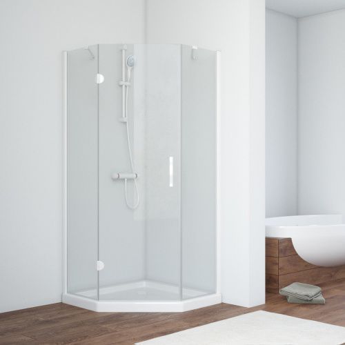 Душевой уголок Vegas-Glass AFA-Pen TUR+NOVO AFA-Pen NOVO 90 01 crystalvision L 90х90 стекло прозрачное профиль белый без поддона