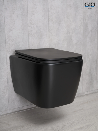 Унитаз подвесной Gid Cuadrado Tr2140Bm (62255Y) черный матовый