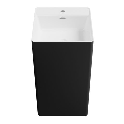 Раковина акриловая Wellsee Pure BY Wellsee 230716000 45х45 напольная цвет черный/белый 1 отверстие под смеситель