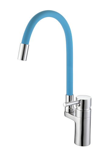 Смеситель для кухни D-Lin D157315-6 на мойку хром/синий