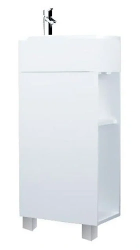 Тумба с раковиной 1MarKa Laura У85929 39х22х85 напольная цвет белый глянцевый