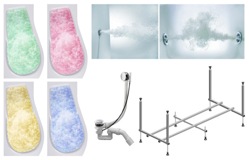 Ванна акриловая гидромассажная Timo VINO VINO1792L-KTVINO17-SPV1505-T-CM-T-BM-T-CT 170х92 пристенная асимметричная с каркасом