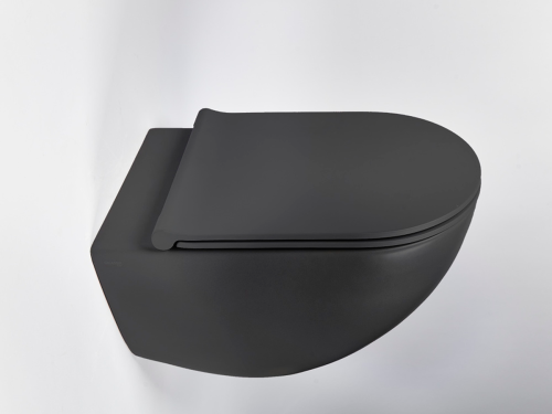 Чаша унитаза подвесная Galassia Dream 7317NEMT цвет черный матовый без сиденья безободковая каскадный смыв