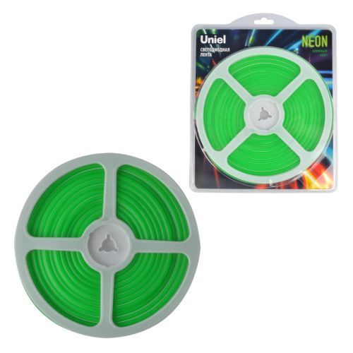 Светодиодная лента Uniel ULS-N01 ULS-N01-2835-120LED/m-6mm-IP67-DC12V-9W/m-5M-GREEN блистер