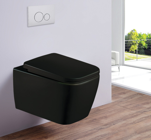Унитаз подвесной Esbano TIRON-C ESUPTIROCBM черный матовый с сиденьем микролифт безободковый каскадный смыв