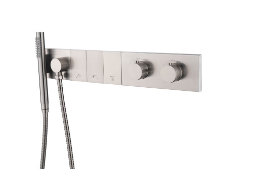 Смеситель для душа Boheme Zodiac Termo 133-SYS-NB встраиваемый никель брашированный с термостатом