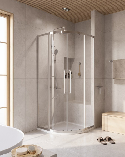 Душевой уголок Cezares RELAX 304 RELAX-304-R-2-90-C-CR 90х90 стекло прозрачное профиль хром без поддона