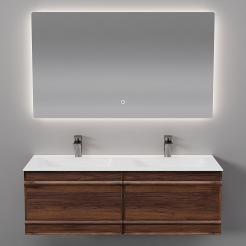 Тумба с раковиной зеркалом и смесителем ArtDecco Bridget (Бриджит) ABR12W22D2MF 120x45x40 подвесная цвет черный орех