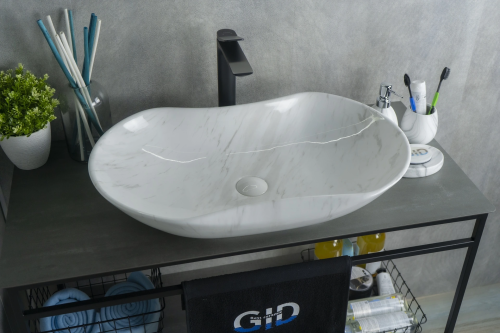 Раковина керамическая Gid Lago 54464 67х41 накладная цвет многоцветный