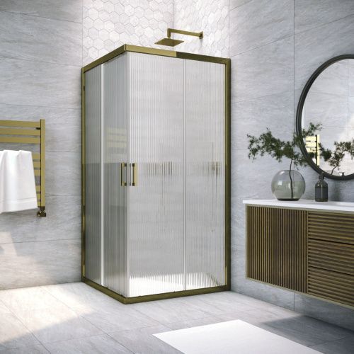 Душевой уголок Vegas-Glass ZA TUR+NOVO ZA TUR NOVO 100 05 Moru 100х100 стекло рифленое профиль бронза без поддона
