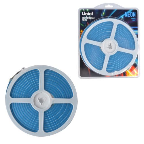 Светодиодная лента Uniel ULS-N01 ULS-N01-2835-120LED/m-6mm-IP67-DC12V-9W/m-5M-BLUE блистер