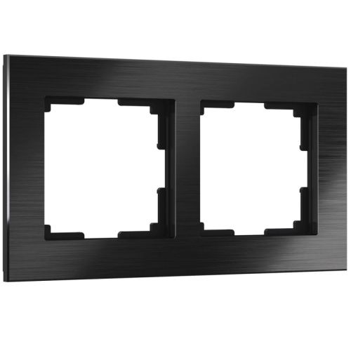 Рамка на 2 поста Werkel Aluminium черный (Алуминиум черный) 4690389158056