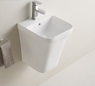 Раковина CeramaLux 37 см 500P подвесная цвет белый глянцевый