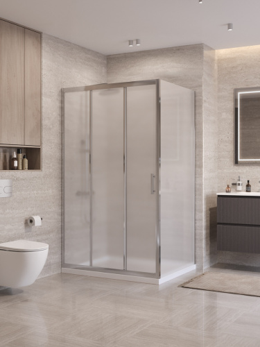 Душевой уголок BelBagno UNO-195 UNO-195-AHF-31-120/90-P-Cr 120х90 стекло рифленое профиль хром без поддона