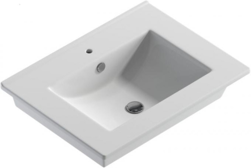 Раковина Sanita Luxe Quadro 60 см WB.FN/Quadro/60-C/WHT.G/S1 накладная цвет белый