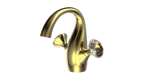 Смеситель Bravat Swan F14287G-ENG на столешницу золото