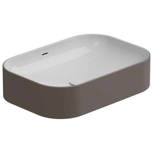 Раковина GSG Ceramic Design Easy 60см EALAVTP60BI000/029 накладная цвет белый/коричневый