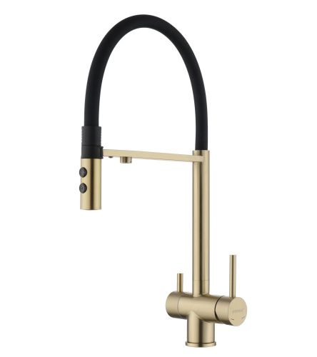 Смеситель для кухни Fmark FS1262-C01 на мойку золото матовое