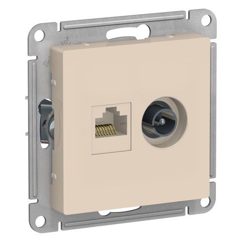 Розетка компьютерная двойная RJ45+TV Systeme Electric AtlasDesign (АтласДесигн) ATN000289