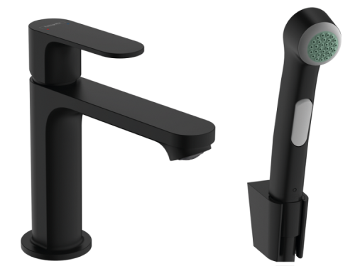 Смеситель Hansgrohe Rebris S 72215670 на раковину/столешницу черный матовый без термостата