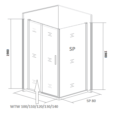 Боковая стенка GOOD DOOR SPIRIT СП00015 80х190 стекло прозрачное профиль хром - фото 4 Боковая стенка GOOD DOOR SPIRIT СП00015 80х190 стекло прозрачное профиль хром - фото 4