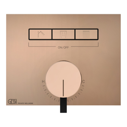 Смеситель для душа Gessi Hi-Fi 63081#030 встраиваемый в стену медь (внешняя часть)