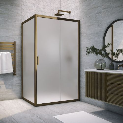 Душевой уголок Vegas-Glass ZP+ZPV TUR+NOVO ZP+ZPV TUR NOVO 100*70 05 10 100х70 стекло матовое профиль бронза без поддона