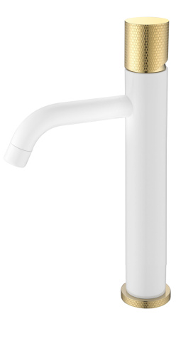 Смеситель Boheme Stick 122-WG.2 на столешницу белый глянцевый