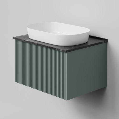 Тумба со столешницей La Fenice TERRA NFNC-01-TER-G-60-3-GB 70х36х47 подвесная цвет серый/зелёный