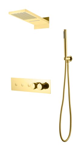 Душевая система Boheme Fusion 131-G встраиваемая цвет золото с термостатом