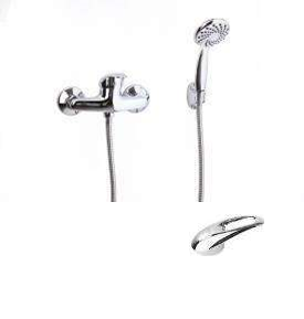 Смеситель для ванны и душа Сантаком StOmega 3338-1 настенный хром