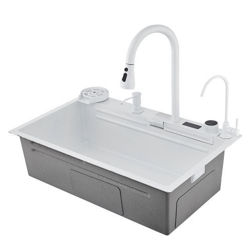 Кухонная мойка Savol S-SC002W 75х46 цвет белый поверхность матовая