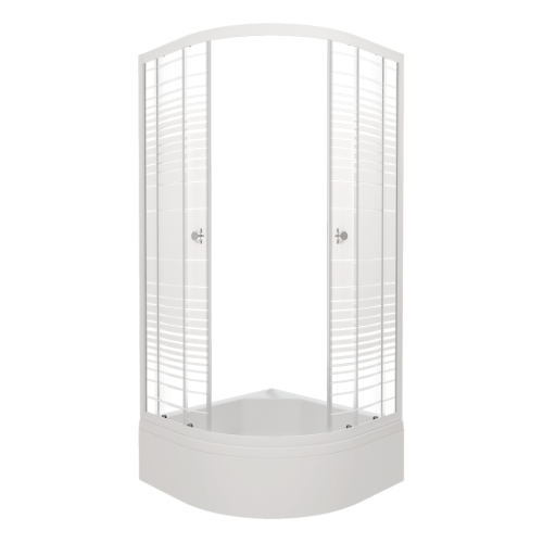 Душевой уголок Тритон Стандарт Щ0000061787 100х100 стекло с рисунком профиль белый с поддоном