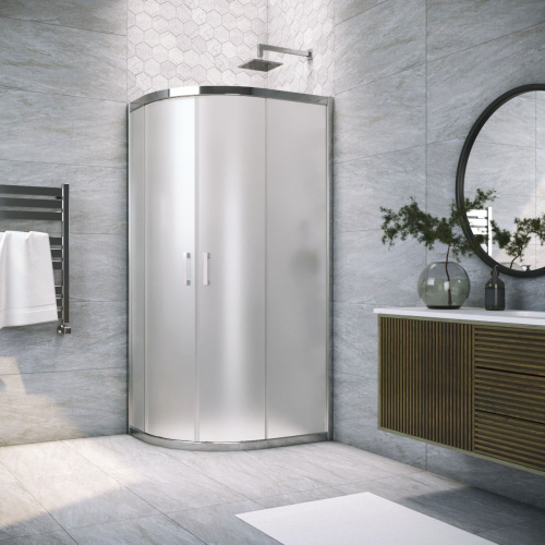 Душевой уголок Vegas-Glass ZS-F TUR+NOVO ZS-F TUR NOVO 110*100 08 10 110х100 стекло матовое профиль хром глянцевый